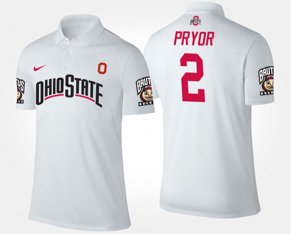 Ohio State Buckeyes Terrelle Pryor Men's #2 White College Football Polo 2404ZUCR3